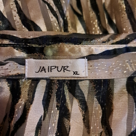Jaipur zebra print button Down Blouse size XL - Picture 7 of 7